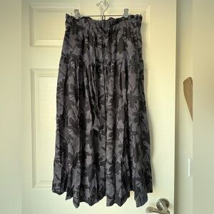 Women’s Tie Waist button Front- Midi Skirt